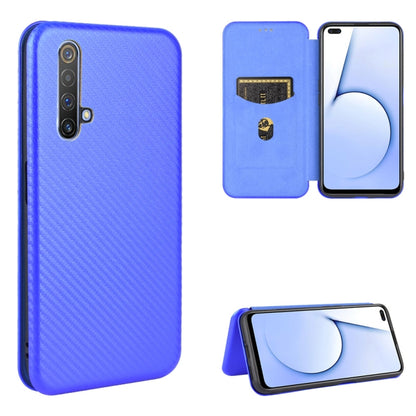 Carbon Fiber Texture Magnetic Horizontal Flip TPU + PC + PU Leather Case with Card Slot, For OPPO Realme 5 / Realme 5s, For OPPO Realme 6 Pro, For OPPO Realme 6, For OPPO Realme X3