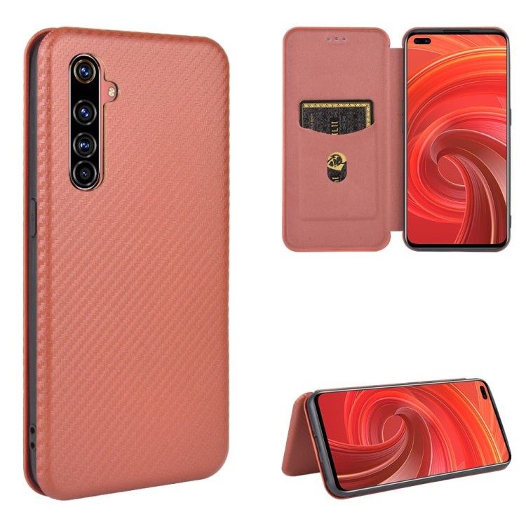 Carbon Fiber Texture Magnetic Horizontal Flip TPU + PC + PU Leather Case with Card Slot, For OPPO Realme X50 Pro / X50 Pro 5G, For OPPO Realme X50 / X50 5G, For OPPO Realme XT / X2 / K5