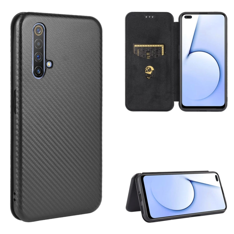 Carbon Fiber Texture Magnetic Horizontal Flip TPU + PC + PU Leather Case with Card Slot, For OPPO Realme X50 Pro / X50 Pro 5G, For OPPO Realme X50 / X50 5G, For OPPO Realme XT / X2 / K5