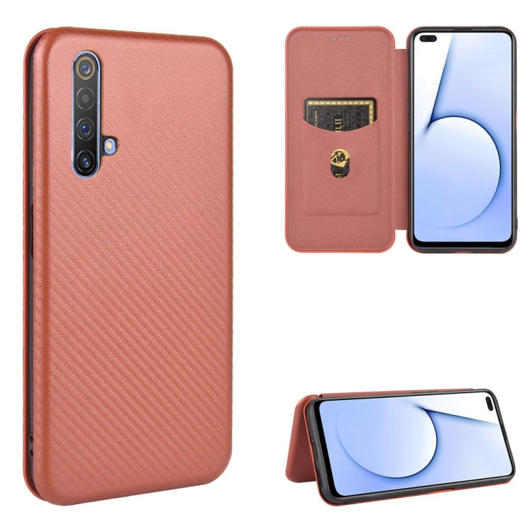 Carbon Fiber Texture Magnetic Horizontal Flip TPU + PC + PU Leather Case with Card Slot, For OPPO Realme X50 Pro / X50 Pro 5G, For OPPO Realme X50 / X50 5G, For OPPO Realme XT / X2 / K5