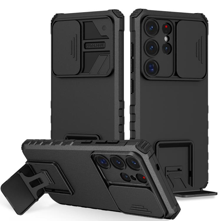 Stereoscopic Holder Sliding Camshield Phone Case, For Samsung Galaxy S25 5G, For Samsung Galaxy S25+ 5G, For Samsung Galaxy S25 Ultra 5G