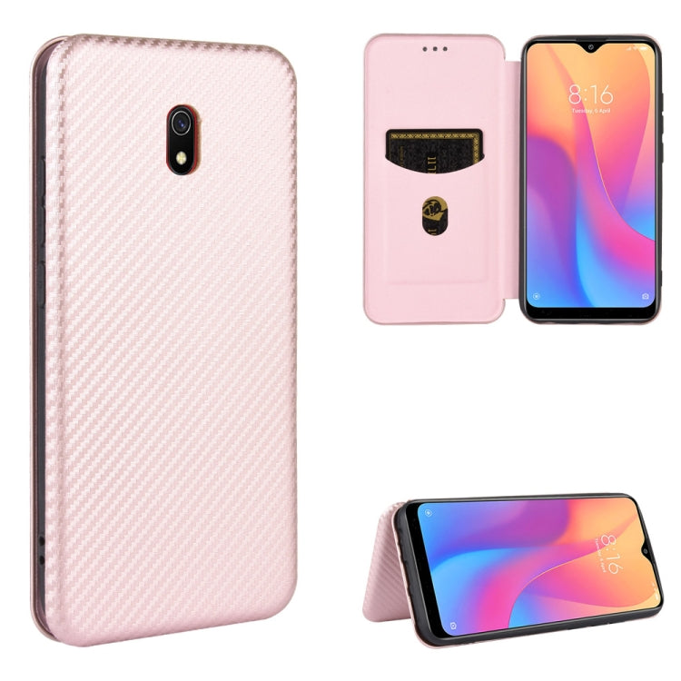Carbon Fiber Texture Magnetic Horizontal Flip TPU + PC + PU Leather Case with Card Slot, For Xiaomi Redmi 8A, For Xiaomi Redmi 9C, For Xiaomi Redmi 8, For Xiaomi Redmi 9