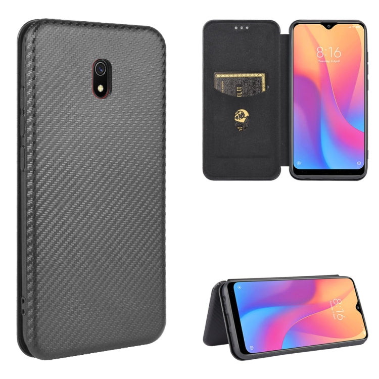 Carbon Fiber Texture Magnetic Horizontal Flip TPU + PC + PU Leather Case with Card Slot, For Xiaomi Redmi 8A, For Xiaomi Redmi 9C, For Xiaomi Redmi 8, For Xiaomi Redmi 9