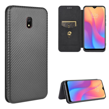Carbon Fiber Texture Magnetic Horizontal Flip TPU + PC + PU Leather Case with Card Slot, For Xiaomi Redmi 8A, For Xiaomi Redmi 9C, For Xiaomi Redmi 8, For Xiaomi Redmi 9