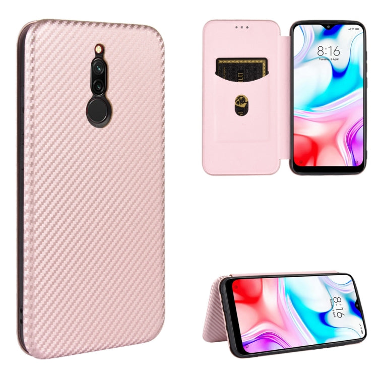 Carbon Fiber Texture Magnetic Horizontal Flip TPU + PC + PU Leather Case with Card Slot, For Xiaomi Redmi 8A, For Xiaomi Redmi 9C, For Xiaomi Redmi 8, For Xiaomi Redmi 9