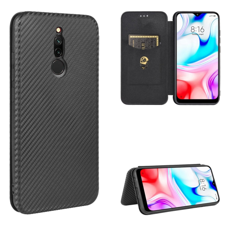 Carbon Fiber Texture Magnetic Horizontal Flip TPU + PC + PU Leather Case with Card Slot, For Xiaomi Redmi 8A, For Xiaomi Redmi 9C, For Xiaomi Redmi 8, For Xiaomi Redmi 9