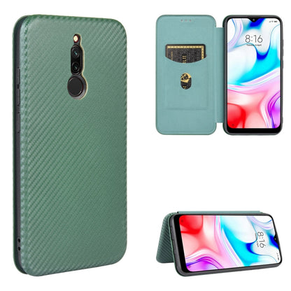 Carbon Fiber Texture Magnetic Horizontal Flip TPU + PC + PU Leather Case with Card Slot, For Xiaomi Redmi 8A, For Xiaomi Redmi 9C, For Xiaomi Redmi 8, For Xiaomi Redmi 9