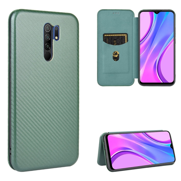 Carbon Fiber Texture Magnetic Horizontal Flip TPU + PC + PU Leather Case with Card Slot, For Xiaomi Redmi 8A, For Xiaomi Redmi 9C, For Xiaomi Redmi 8, For Xiaomi Redmi 9
