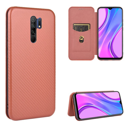 Carbon Fiber Texture Magnetic Horizontal Flip TPU + PC + PU Leather Case with Card Slot, For Xiaomi Redmi 8A, For Xiaomi Redmi 9C, For Xiaomi Redmi 8, For Xiaomi Redmi 9