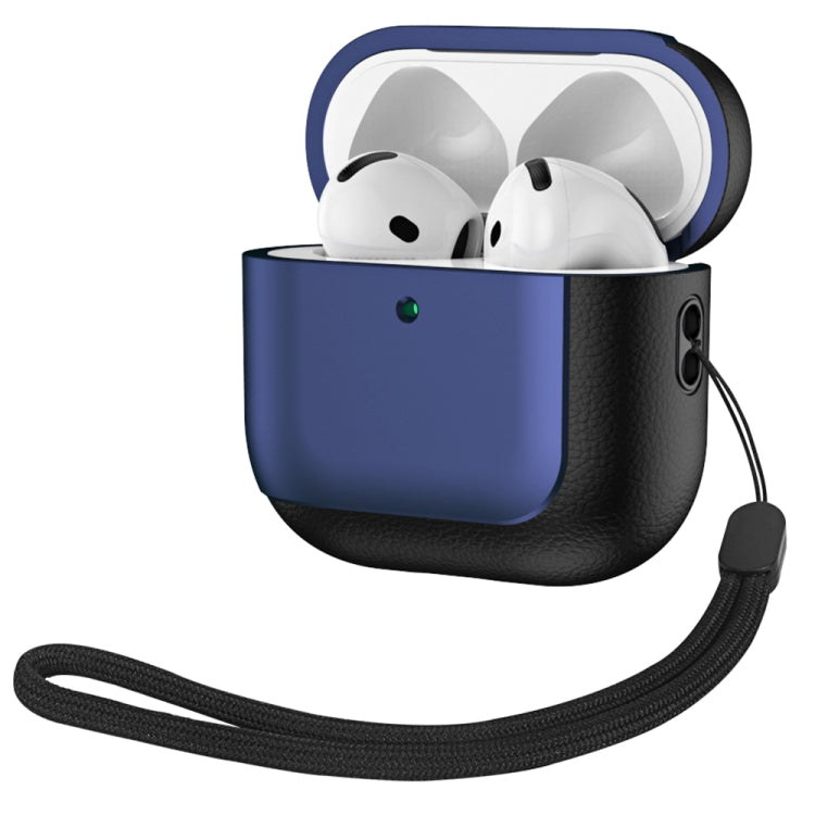 Electroplating Leather Texture Wireless Earbuds Box Protective Case, For AirPods 5 / 4, For AirPods 5 / 4 ANC