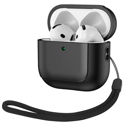 Electroplating Leather Texture Wireless Earbuds Box Protective Case, For AirPods 5 / 4, For AirPods 5 / 4 ANC