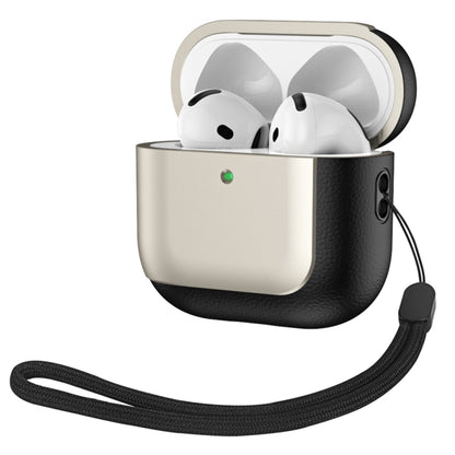 Electroplating Leather Texture Wireless Earbuds Box Protective Case, For AirPods 5 / 4, For AirPods 5 / 4 ANC