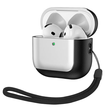 Electroplating Leather Texture Wireless Earbuds Box Protective Case, For AirPods 5 / 4, For AirPods 5 / 4 ANC