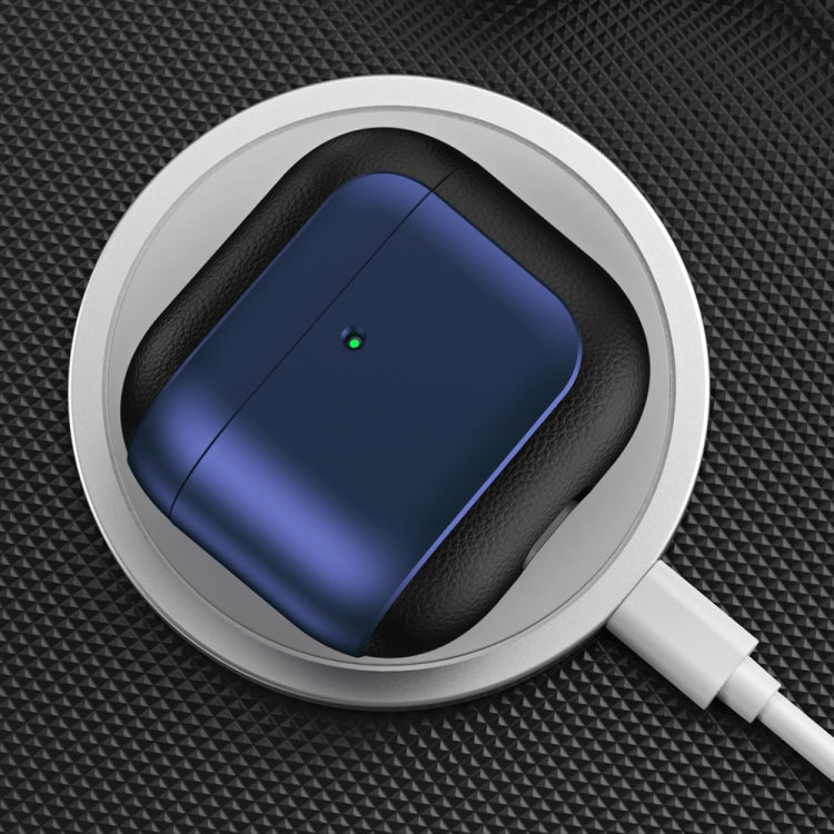 Electroplating Leather Texture Wireless Earbuds Box Protective Case, For AirPods 4 ANC, For AirPods 4