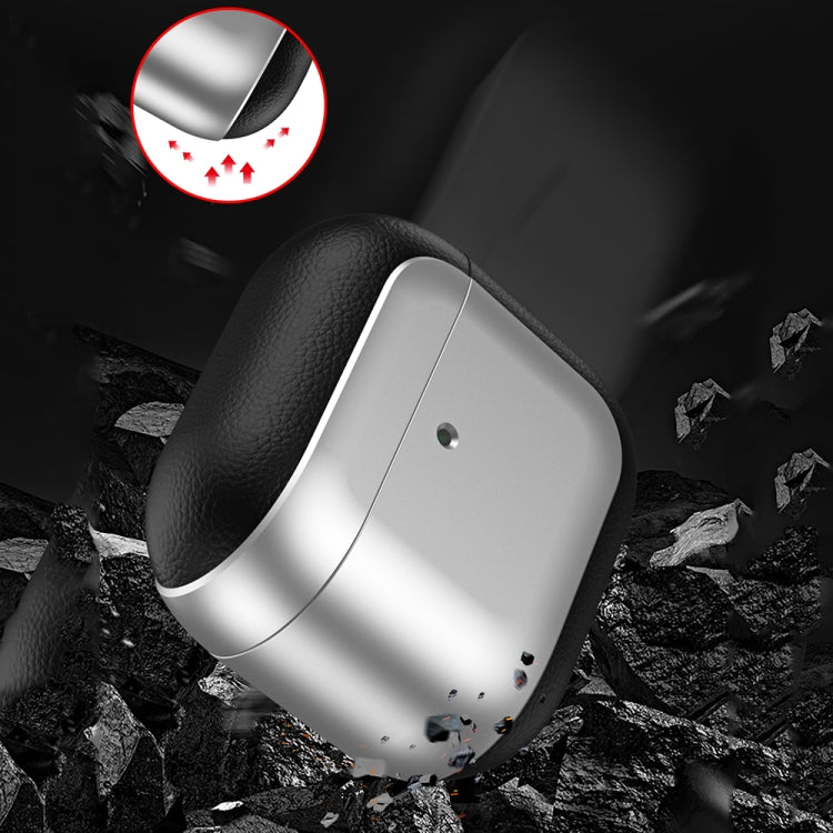 Electroplating Leather Texture Wireless Earbuds Box Protective Case, For AirPods 4 ANC, For AirPods 4