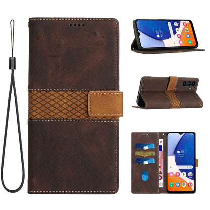 Grid Stitching Leather Phone Case with Lanyard, For Samsung Galaxy S25 5G, For Samsung Galaxy S25+ 5G, For Samsung Galaxy S25 Ultra 5G, For Samsung Galaxy S24 FE 5G, For Samsung Galaxy S24 Ultra 5G, For Samsung Galaxy S24+ 5G