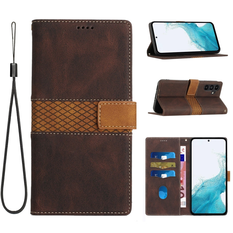 Grid Stitching Leather Phone Case with Lanyard, For Samsung Galaxy S25 5G, For Samsung Galaxy S25+ 5G, For Samsung Galaxy S25 Ultra 5G, For Samsung Galaxy S24 FE 5G, For Samsung Galaxy S24 Ultra 5G, For Samsung Galaxy S24+ 5G