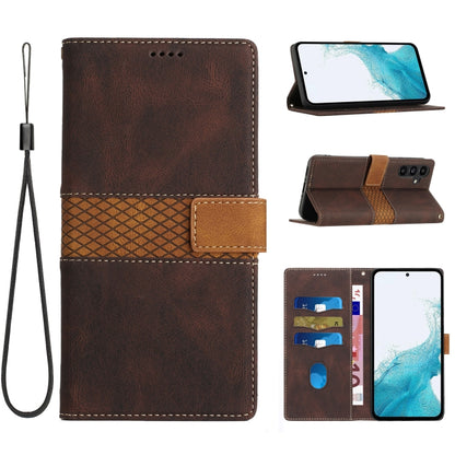 Grid Stitching Leather Phone Case with Lanyard, For Samsung Galaxy S25 5G, For Samsung Galaxy S25+ 5G, For Samsung Galaxy S25 Ultra 5G, For Samsung Galaxy S24 FE 5G, For Samsung Galaxy S24 Ultra 5G, For Samsung Galaxy S24+ 5G