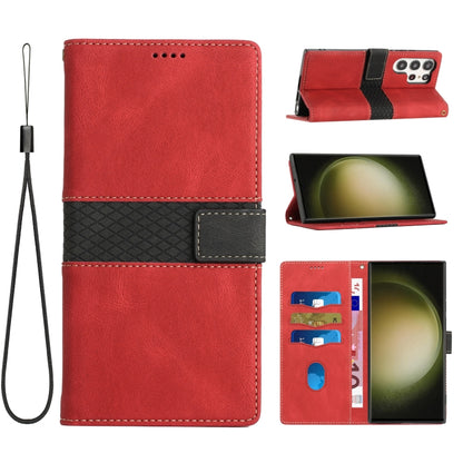 Grid Stitching Leather Phone Case with Lanyard, For Samsung Galaxy S24 5G, For Samsung Galaxy S23 FE 5G, For Samsung Galaxy S23 Ultra 5G, For Samsung Galaxy S23+ 5G, For Samsung Galaxy S23 5G, For Samsung Galaxy S20 FE