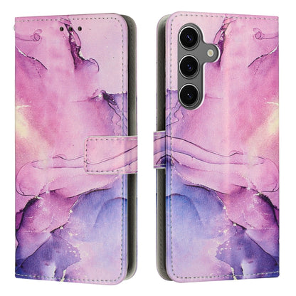 Painted Marble Pattern Leather Phone Case, For Samsung Galaxy S25 5G, For Samsung Galaxy S25+ 5G, For Samsung Galaxy S25 Ultra 5G, For Samsung Galaxy S24 FE 5G