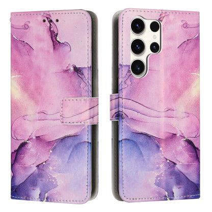 Painted Marble Pattern Leather Phone Case, For Samsung Galaxy S24 Ultra 5G, For Samsung Galaxy S24+ 5G, For Samsung Galaxy S24 5G
