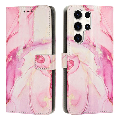 Painted Marble Pattern Leather Phone Case, For Samsung Galaxy S25 5G, For Samsung Galaxy S25+ 5G, For Samsung Galaxy S25 Ultra 5G, For Samsung Galaxy S24 FE 5G