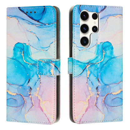 Painted Marble Pattern Leather Phone Case, For Samsung Galaxy S25 5G, For Samsung Galaxy S25+ 5G, For Samsung Galaxy S25 Ultra 5G, For Samsung Galaxy S24 FE 5G