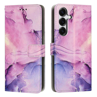 Painted Marble Pattern Leather Phone Case, For Samsung Galaxy S26+ 5G, For Samsung Galaxy S26 Ultra 5G, For Samsung Galaxy S26 5G, For Samsung Galaxy S25 5G