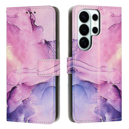 Painted Marble Pattern Leather Phone Case, For Samsung Galaxy S26+ 5G, For Samsung Galaxy S26 Ultra 5G, For Samsung Galaxy S26 5G, For Samsung Galaxy S25 5G