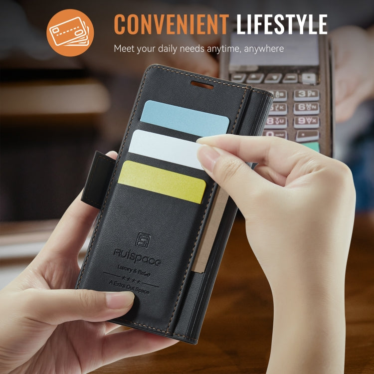 AutSpace A11 Side Buckle MagSafe Magnetic RFID Phone Leather Case, For Samsung Galaxy S25+ 5G, For Samsung Galaxy S25 Ultra 5G, For Samsung Galaxy S24 FE 5G, For Samsung Galaxy S24 Ultra 5G, For Samsung Galaxy S24+ 5G, For Samsung Galaxy S24 5G