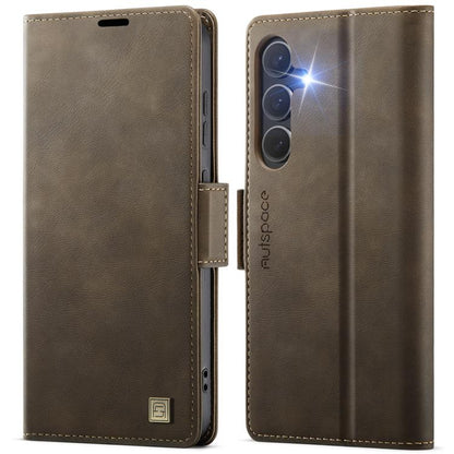 AutSpace A11 Side Buckle MagSafe Magnetic RFID Phone Leather Case, For Samsung Galaxy S26+ 5G, For Samsung Galaxy S26 Ultra 5G, For Samsung Galaxy S26 5G, For Samsung Galaxy S25 FE 5G, For Samsung Galaxy S25 Edge 5G, For Samsung Galaxy S25 5G