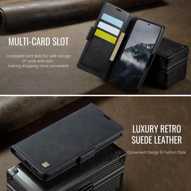 AutSpace A11 Side Buckle MagSafe Magnetic RFID Phone Leather Case, For Samsung Galaxy S26+ 5G, For Samsung Galaxy S26 Ultra 5G, For Samsung Galaxy S26 5G, For Samsung Galaxy S25 FE 5G, For Samsung Galaxy S25 Edge 5G, For Samsung Galaxy S25 5G