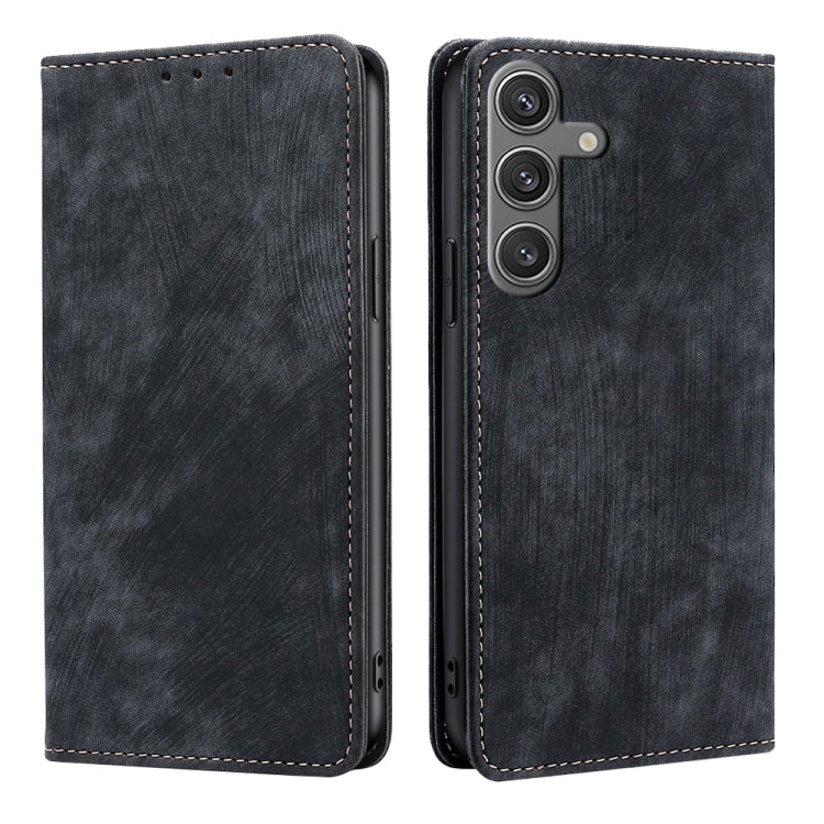 RFID Anti-theft Brush Magnetic Leather Phone Case, For Samsung Galaxy S26+ 5G, For Samsung Galaxy S26 Ultra 5G, For Samsung Galaxy S26 5G, For Samsung Galaxy S25 5G