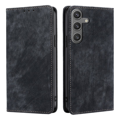 RFID Anti-theft Brush Magnetic Leather Phone Case, For Samsung Galaxy S26+ 5G, For Samsung Galaxy S26 Ultra 5G, For Samsung Galaxy S26 5G, For Samsung Galaxy S25 5G