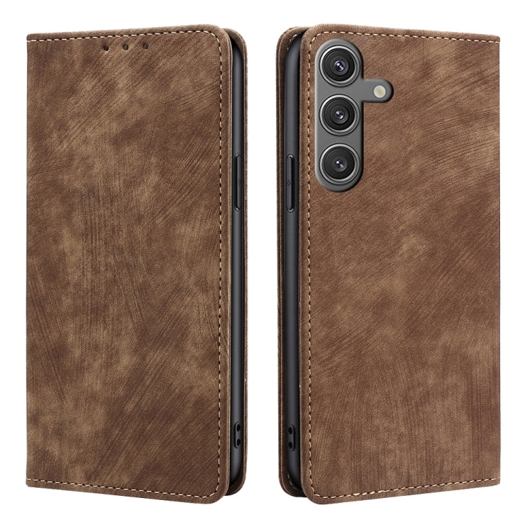 RFID Anti-theft Brush Magnetic Leather Phone Case, For Samsung Galaxy S26+ 5G, For Samsung Galaxy S26 Ultra 5G, For Samsung Galaxy S26 5G, For Samsung Galaxy S25 5G