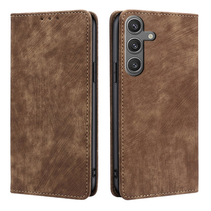 RFID Anti-theft Brush Magnetic Leather Phone Case, For Samsung Galaxy S26+ 5G, For Samsung Galaxy S26 Ultra 5G, For Samsung Galaxy S26 5G, For Samsung Galaxy S25 5G