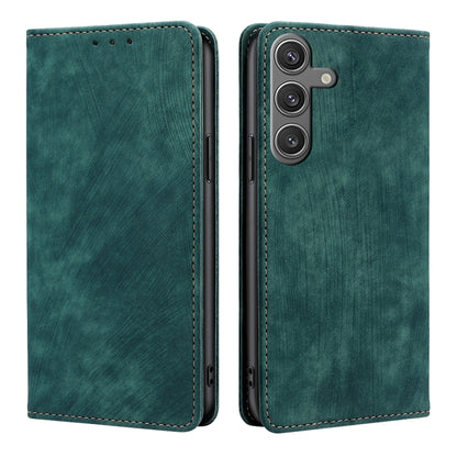 RFID Anti-theft Brush Magnetic Leather Phone Case, For Samsung Galaxy S26+ 5G, For Samsung Galaxy S26 Ultra 5G, For Samsung Galaxy S26 5G, For Samsung Galaxy S25 5G