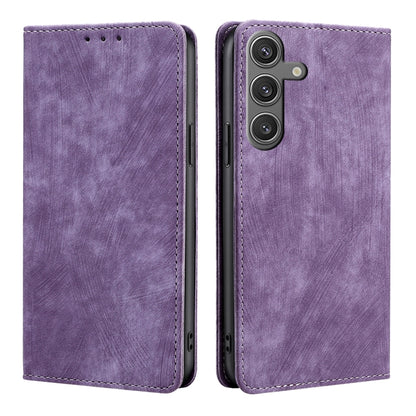 RFID Anti-theft Brush Magnetic Leather Phone Case, For Samsung Galaxy S26+ 5G, For Samsung Galaxy S26 Ultra 5G, For Samsung Galaxy S26 5G, For Samsung Galaxy S25 5G