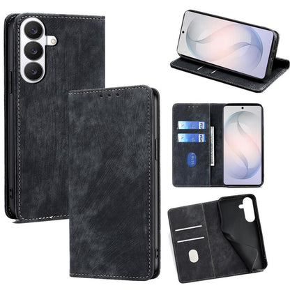 RFID Anti-theft Brush Magnetic Leather Phone Case, For Samsung Galaxy S26+ 5G, For Samsung Galaxy S26 Ultra 5G, For Samsung Galaxy S26 5G, For Samsung Galaxy S25 5G