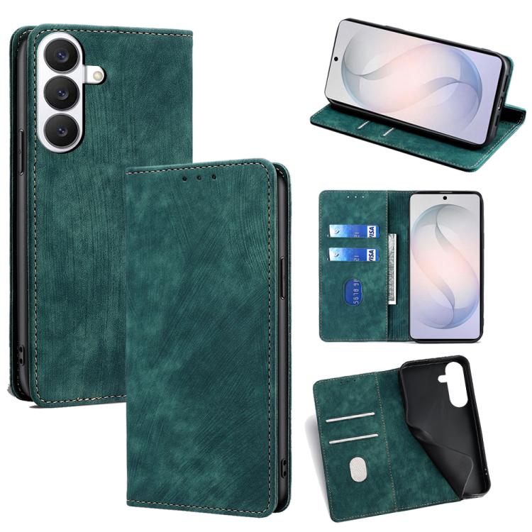 RFID Anti-theft Brush Magnetic Leather Phone Case, For Samsung Galaxy S26+ 5G, For Samsung Galaxy S26 Ultra 5G, For Samsung Galaxy S26 5G, For Samsung Galaxy S25 5G