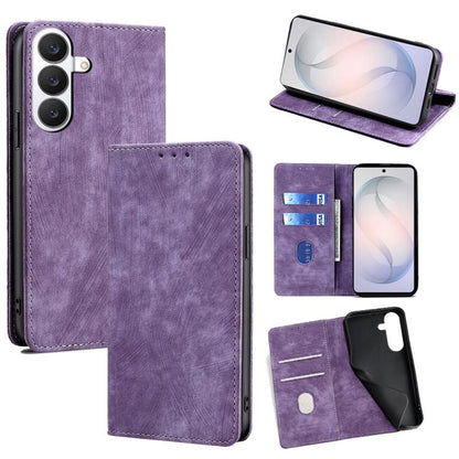 RFID Anti-theft Brush Magnetic Leather Phone Case, For Samsung Galaxy S26+ 5G, For Samsung Galaxy S26 Ultra 5G, For Samsung Galaxy S26 5G, For Samsung Galaxy S25 5G