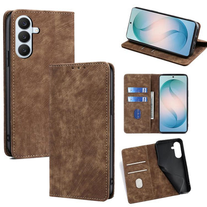 RFID Anti-theft Brush Magnetic Leather Phone Case, For Samsung Galaxy S26+ 5G, For Samsung Galaxy S26 Ultra 5G, For Samsung Galaxy S26 5G, For Samsung Galaxy S25 5G
