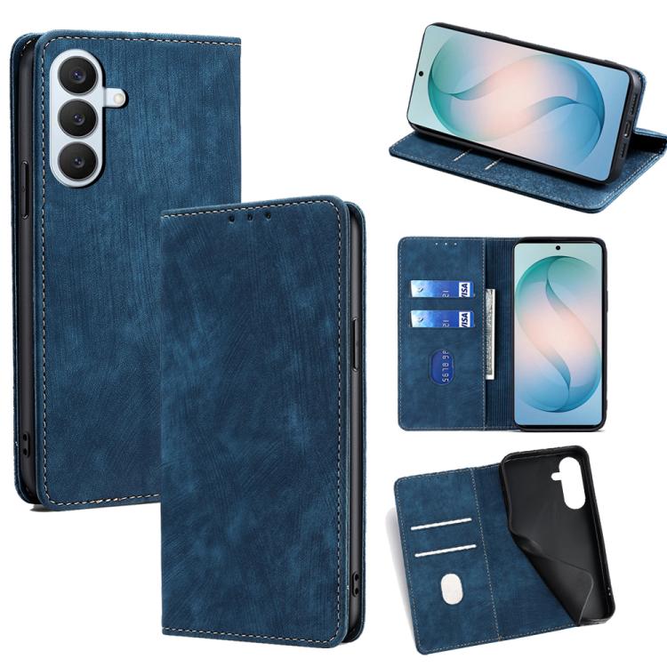 RFID Anti-theft Brush Magnetic Leather Phone Case, For Samsung Galaxy S26+ 5G, For Samsung Galaxy S26 Ultra 5G, For Samsung Galaxy S26 5G, For Samsung Galaxy S25 5G