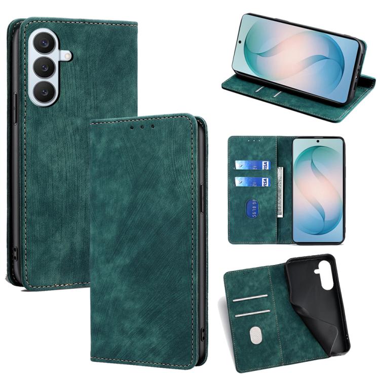 RFID Anti-theft Brush Magnetic Leather Phone Case, For Samsung Galaxy S26+ 5G, For Samsung Galaxy S26 Ultra 5G, For Samsung Galaxy S26 5G, For Samsung Galaxy S25 5G