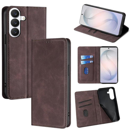 Skin Feel Magnetic Leather Phone Case, For Samsung Galaxy S26+ 5G, For Samsung Galaxy S26 Ultra 5G, For Samsung Galaxy S26 5G, For Samsung Galaxy S25 5G