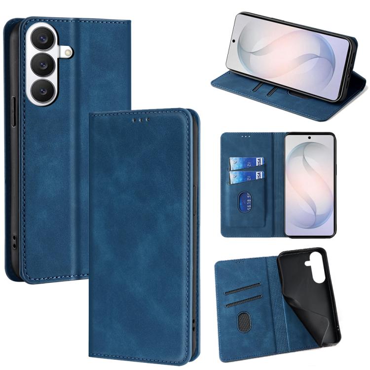 Skin Feel Magnetic Leather Phone Case, For Samsung Galaxy S26+ 5G, For Samsung Galaxy S26 Ultra 5G, For Samsung Galaxy S26 5G, For Samsung Galaxy S25 5G