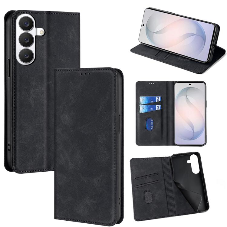 Skin Feel Magnetic Leather Phone Case, For Samsung Galaxy S26+ 5G, For Samsung Galaxy S26 Ultra 5G, For Samsung Galaxy S26 5G, For Samsung Galaxy S25 5G