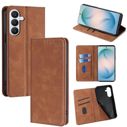Skin Feel Magnetic Leather Phone Case, For Samsung Galaxy S26+ 5G, For Samsung Galaxy S26 Ultra 5G, For Samsung Galaxy S26 5G, For Samsung Galaxy S25 5G