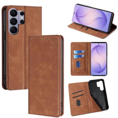 Skin Feel Magnetic Leather Phone Case, For Samsung Galaxy S26+ 5G, For Samsung Galaxy S26 Ultra 5G, For Samsung Galaxy S26 5G, For Samsung Galaxy S25 5G