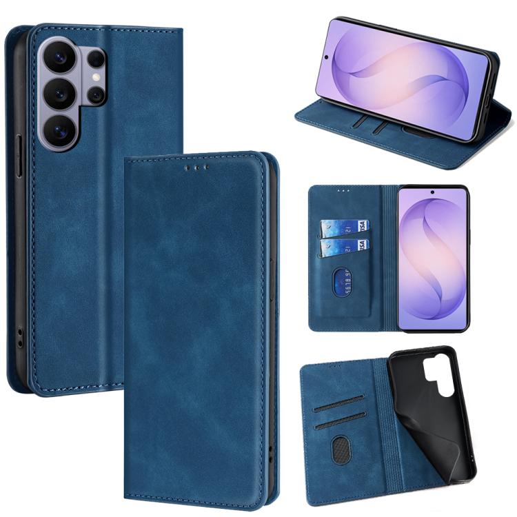 Skin Feel Magnetic Leather Phone Case, For Samsung Galaxy S26+ 5G, For Samsung Galaxy S26 Ultra 5G, For Samsung Galaxy S26 5G, For Samsung Galaxy S25 5G